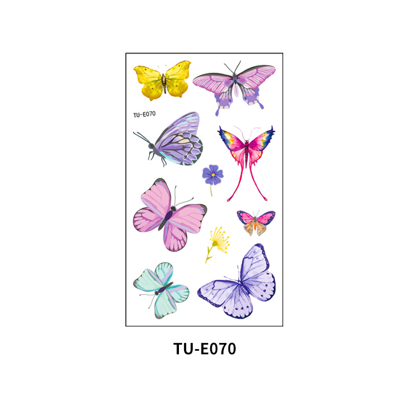 Pegatinas de tatuaje al por mayor nuevas pegatinas de tatuaje de mariposa sudor impermeable niños acuarela color de dibujos animados pegatinas de tatuaje temporal
