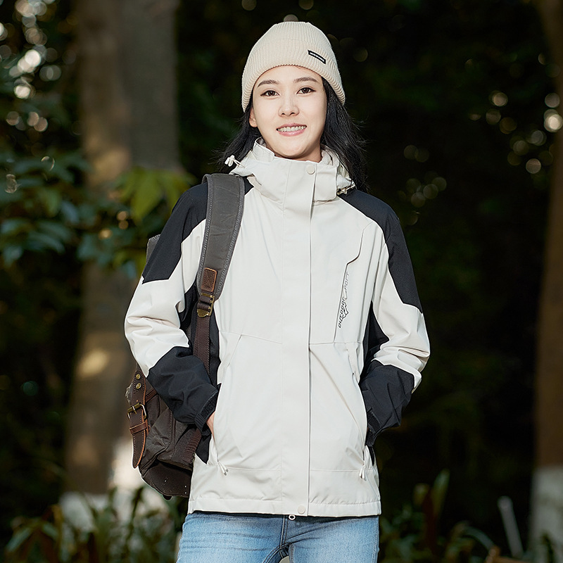 23 otoño y invierno nuevo al aire libre explosión hombre y mujer vestir pareja 3 en 1 a prueba de viento dos piezas fábrica de chaqueta al por mayor