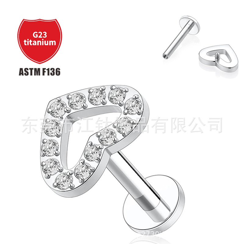 Pointed titanium steel lip stud product view