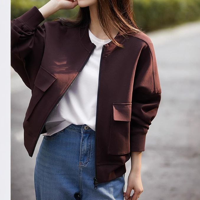 2024 New Style "Pragmatism" Design Sense Short Tooling Sense Baseball Jacket Women's Jacket Fashion