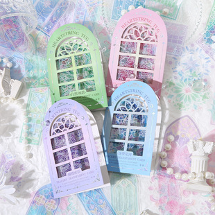 Yu Chengcheng Product Flow Xu Micro Dream Series-PVC Flower Window Penetration Card Hand Account Landscape Background Book Page Penetration Card 4