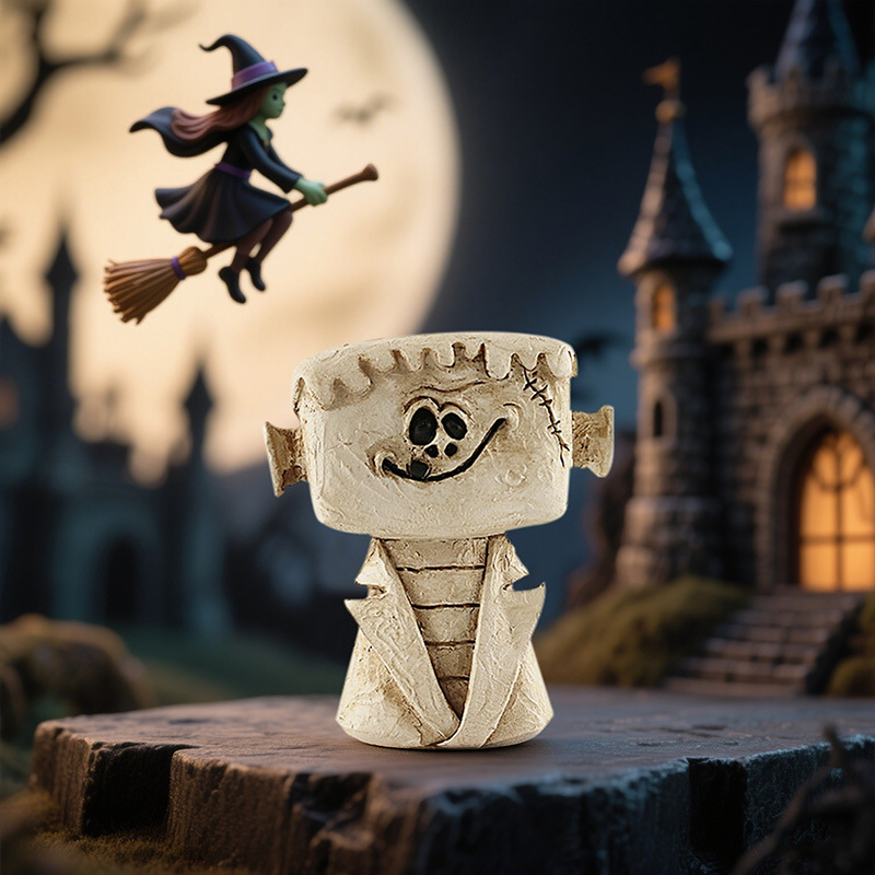  New Pumpkin Head Ghost Halloween Scene Decoration Trendy Resin Ornaments Desktop Decorations Small Ornaments