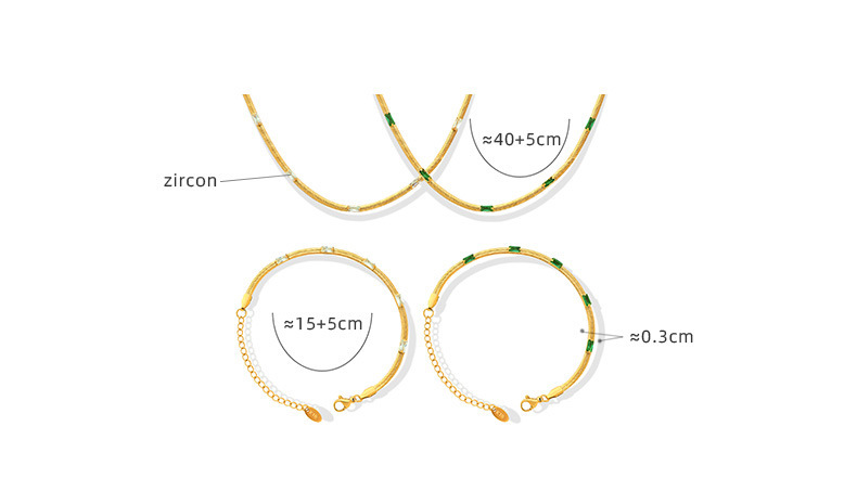 Wholesale Ins Style Round Titanium Steel Plating Inlay Zircon Bracelets Necklace display picture 2