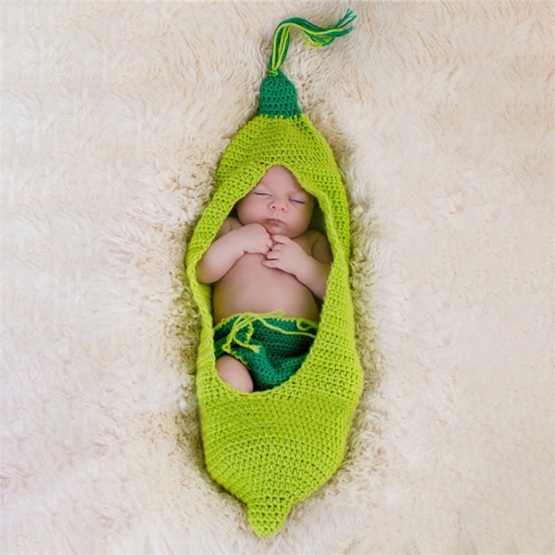 新生儿摄影服装宝宝满月百天宝宝毛线睡袋服装婴幼儿拍照欧美服装