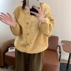 慵懒风复古圈圈纱软糯毛衣外套女宽松秋冬减龄休闲百搭针织开衫