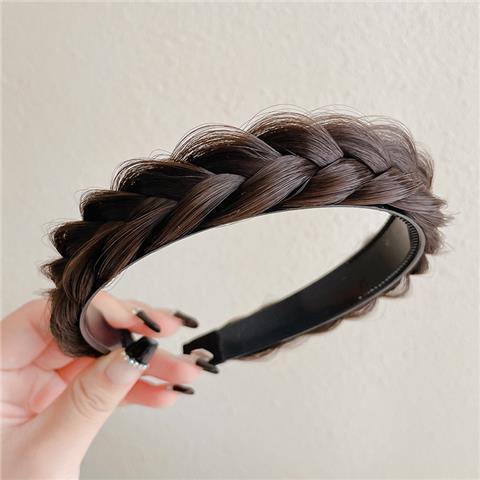 魚の骨のお下げのカチューシャの女性の編み物のヘアピンの一体の麻の花のお下げのかつらのカチューシャの高頭の髪の束のカチューシャの飾り|undefined