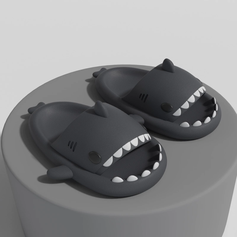 Кожаные тапочки на платформе Slide Slippers (Shark) с аквапарком?