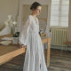 White dress Women's French Elegant Heavy Industry Slim 2024 Autumn New Long Dress F980
