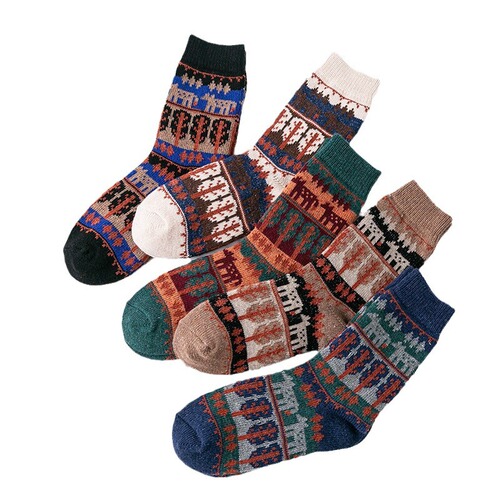 Winter New Arrival: Women's Thickened, Chunky-Knit Ethnic-Style Rabbit Wool Socks – European & American Style Women's Socks