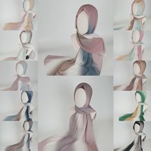 速卖通亚马逊渐变扎染雪纺头巾 印花雪纺hijab阿拉伯中东头巾