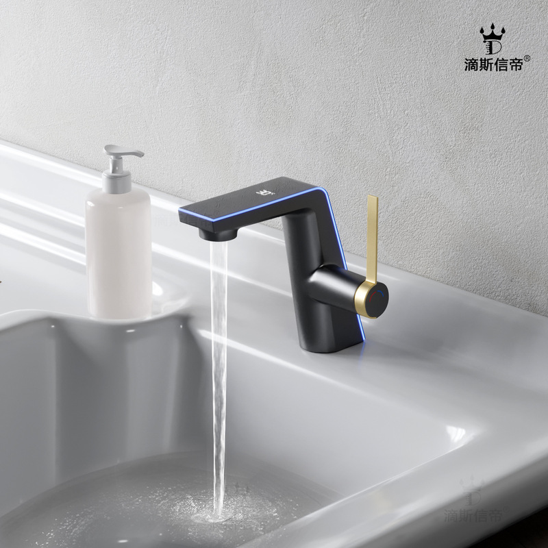 Kitchen and Bathroom Led Dual Water Outlet Mode Faucet, Hot and Cold Dual-Use Sink Basin Anti-Leak Faucet