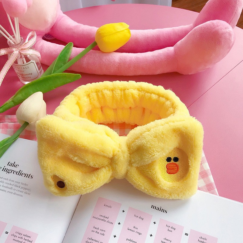 Lavado de la cara banda de pelo de moda femenina Coreana Red diadema roja estudiante dulce Linda máscara de maquillaje banda de pelo horquilla