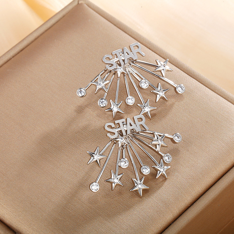 Xuping jewelry transfronterizo de Amazon aretes europeos y estadounidenses estilo coreano de diseño de la personalidad florece fuegos artificiales estrellas pernos de orejas