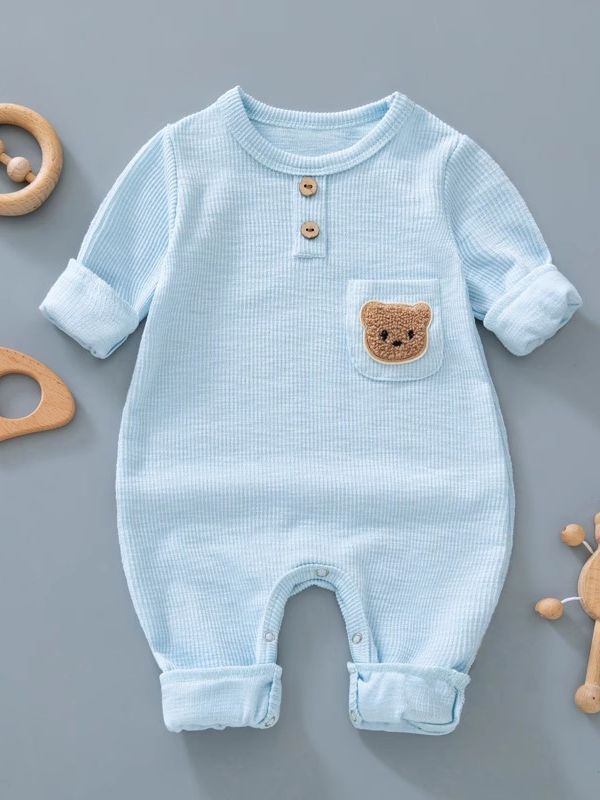 Bebé mono primavera y otoño manga larga delgada hombres y mujeres ropa de bebé pijamas sin hueso mameluco estilo occidental otoño mameluco