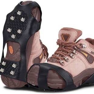 Crampons Anti-Slip Shoe Covers with 10 Reinforced Teeth for Snow, Ice Skiing, and Outdoor Mountaineering Equipment