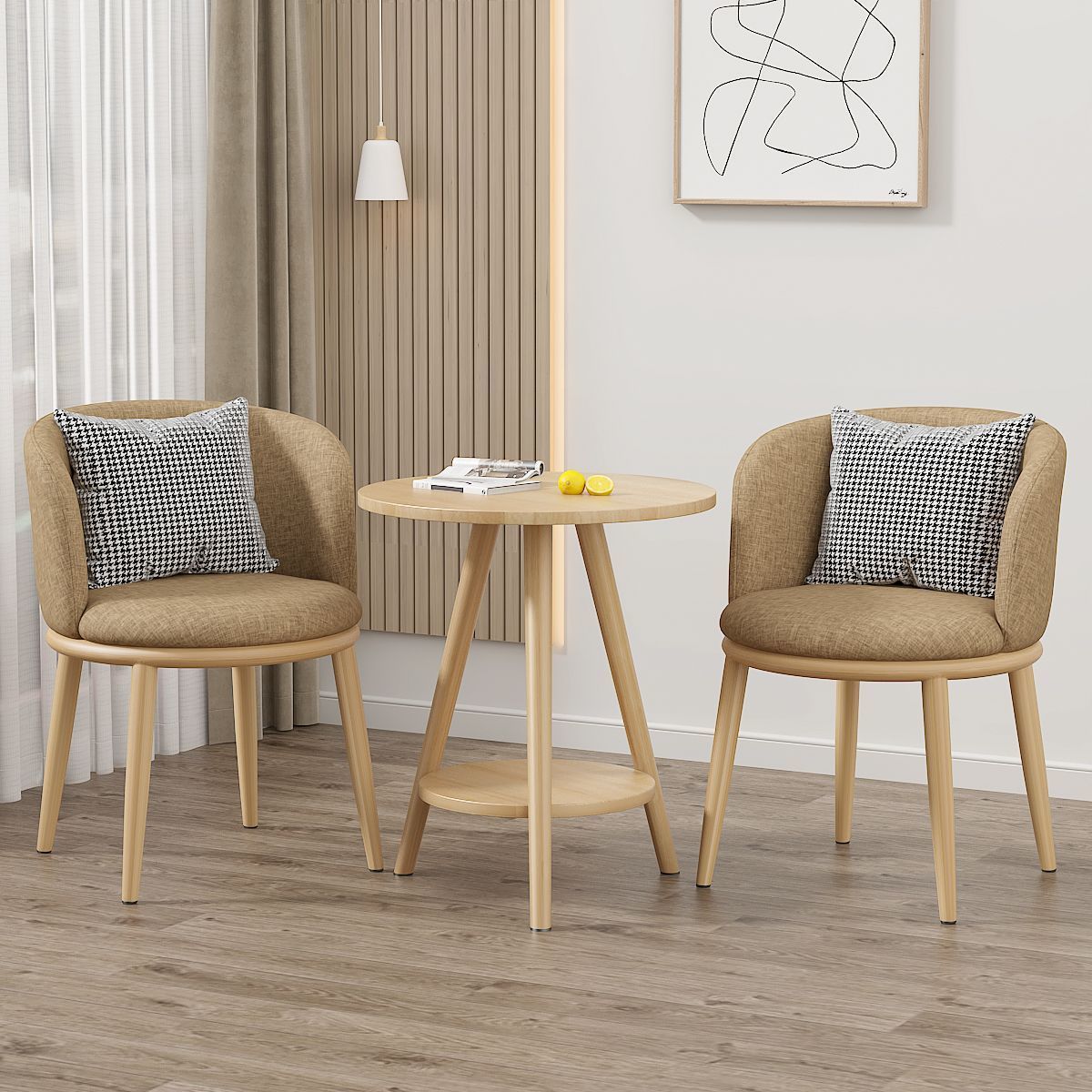Balcón mesa y silla de ocio sala de estar combinación de mesa y silla de té de lujo ligero B & B Hotel Negociación Juego de tres piezas de mesa y silla de celebridades de Internet