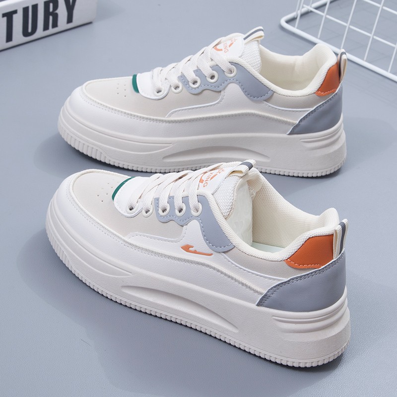 Primavera nuevos zapatos blancos con suela suave zapatos de mujer zapatos de skate con suela gruesa transpirable zapatos de primavera y otoño zapatos deportivos de estudiantes image 4