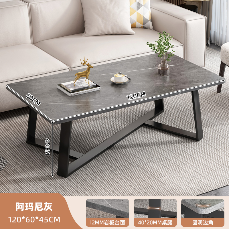 Mesa de té de roca al por mayor sala de estar doméstica nueva mesa pequeña simple de estilo italiano mesa de té de oficina de lujo