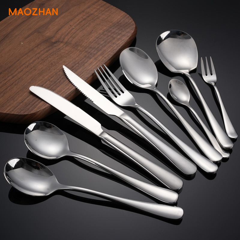 Thickened 081 Series Stainless Steel Western Tableware Set Hotel Restaurant Household Steak Knife Fork Spoon Serving Spoon