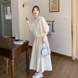 减龄休闲工装半身裙套装女夏2026新款韩系大方得体穿搭韩系两件套