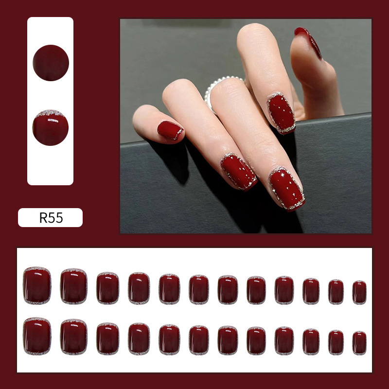 Use parche de uñas pegatina de uñas de dibujos animados corto parche de uñas falso desmontable terminado rubor parche de uñas