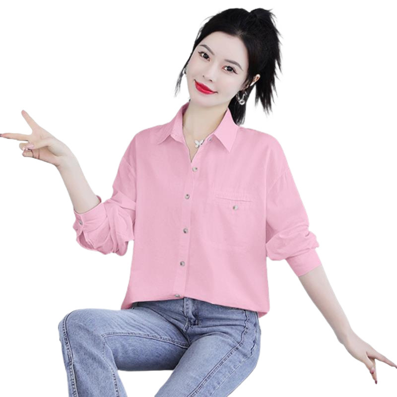 Early Spring Mid-length Women's Shirt Spring New Loose Slim Thin Top Long-sleeved Air-conditioning Shirt Sunscreen Shirt