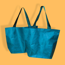 加厚墨绿色购物袋覆膜编织袋服装手提袋超市环保袋塑料大号包装袋