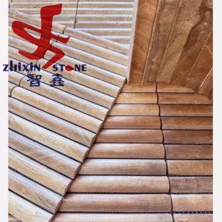 天然石材马赛克凹凸长条背景墙玄关大堂酒店包柱砖墙砖防火耐高温