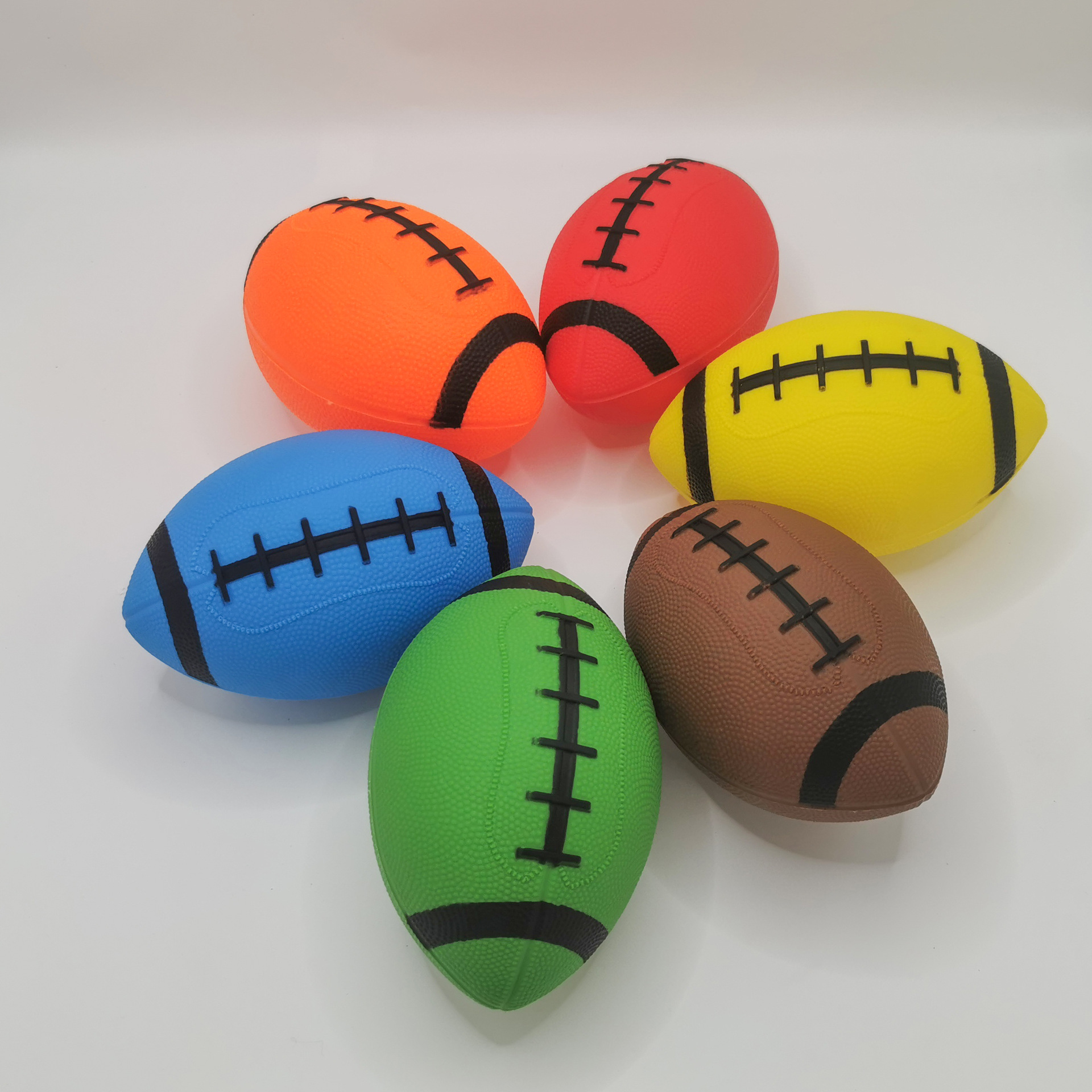 Fábrica directa de juguetes para niños arco iris / sandía / serie de fútbol de PVC para niños batería de pelota