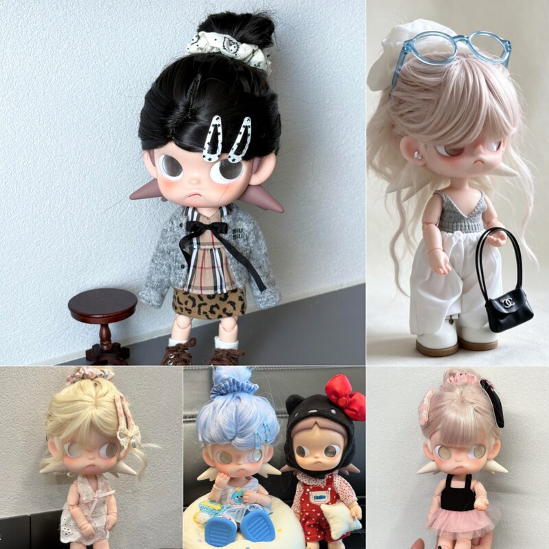 Gazi Jie Wig Collection/Soft Silk Gingerbread Man Hair Accessories with Bangs and Wool Curls in Multiple Colors, In Stock Gazi Jie Wig Collection/Soft Silk Gingerbread Man Hair Accessories with Bangs and Wool Curls in Multiple Colors, In Stock