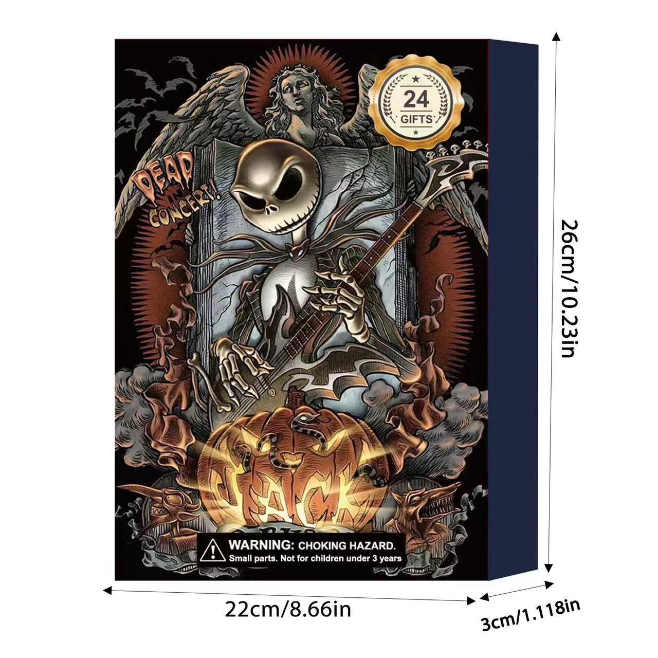 Calendario de Adviento de Navidad Nuevo calendario de cuenta regresiva de Halloween Caja sorpresa Atmósfera fantasmal Navidad gótica 24 regalos Caja del día de Adviento