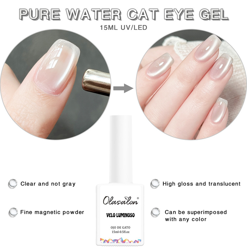 Cross-Border Popular Ceramic Cat's Eye Gel Glass Beads Boiled Water Small Light Bulb Nail Polish Gel for Nail Salons Cross-Border Popular Ceramic Cat's Eye Gel Glass Beads Boiled Water Small Light Bulb Nail Polish Gel for Nail Salons