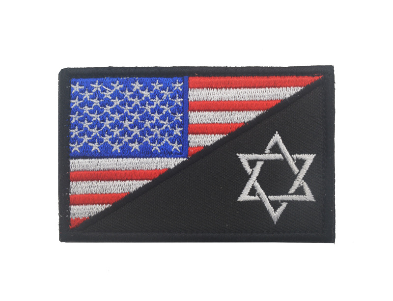 Bandera tailandesa en stock bandera asiática banderas israelíes Bandera de Israel pegatinas de tela brazalete de Velcro parche bordado