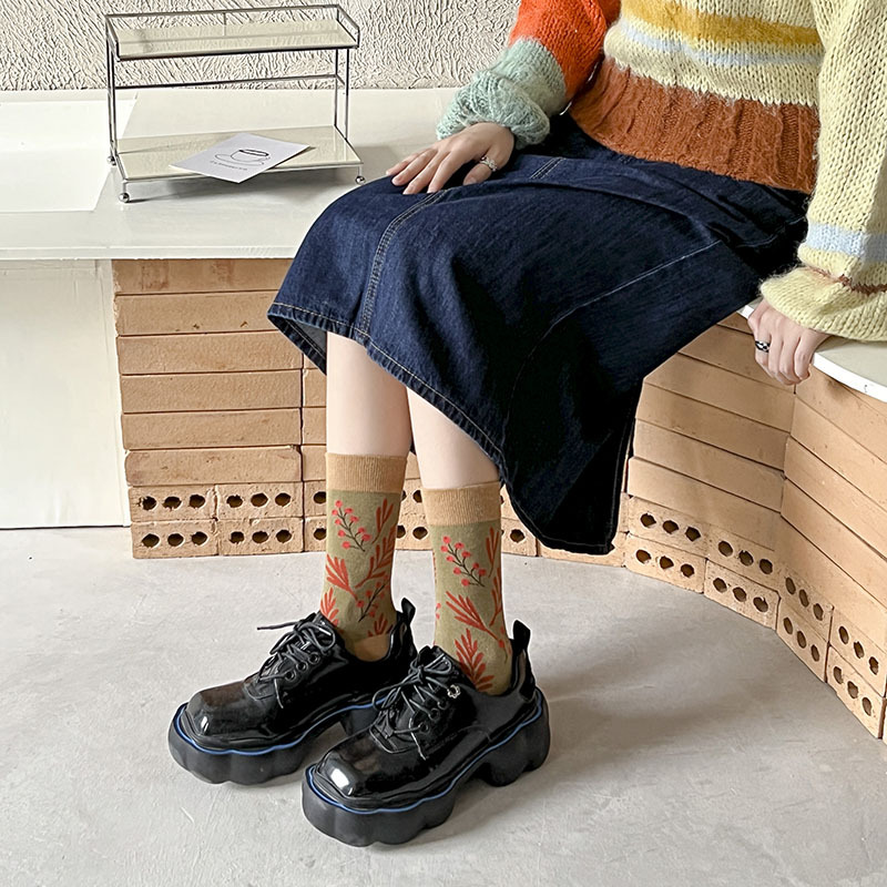 55g Weight Socks Classification Socks Lingerie Type Cotton Fabric Type A Pair Quantity Daily Occasion Comfort Function Multicolor Pattern Autumn&Winter Season Women's Gender Vacation, Simple Style Style Women's Vacation Simple Style Multicolor Cotton Crew Socks A Pair 8