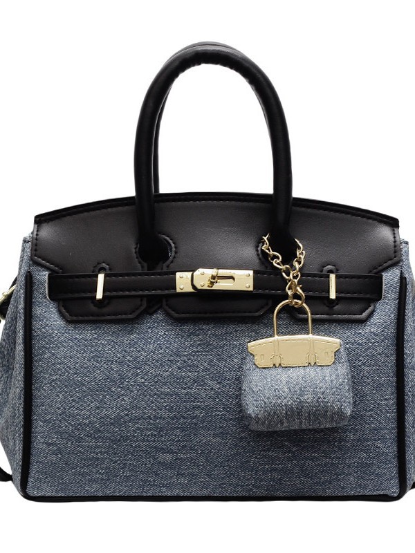 Bolso Kelly de alta gama para mujer, novedad 2026, de mezclilla con patchwork retro, para llevar al hombro o cruzado, ideal para el día a día.