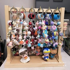 钥匙扣实木展示架带钩首饰展示架饰品挂架挂钩耳环手串置物陈列架