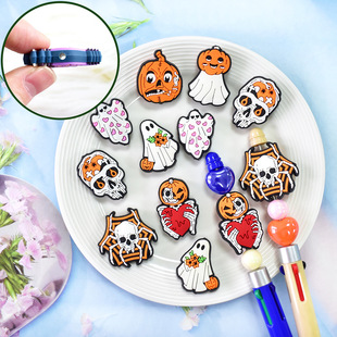 Cartoon All Saints Series PVC Soft Adhesive Thick Patch DIY Ballpoint Pen Scorched Beads Beads Handmade Loose Beads Jewelry in stock
