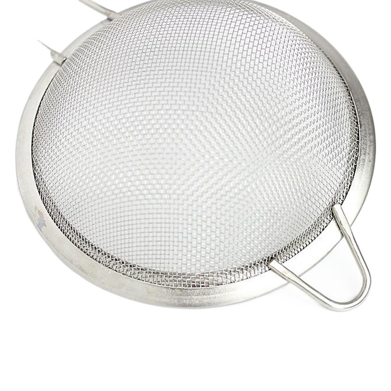 Stainless Steel Handheld Flour Sifter Colander 8-26cm Kitchen Mesh Strainer for Oil, Bird's Nest, Soy Milk, and Residue Filtering