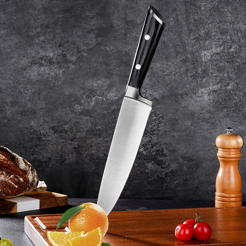 Производитель, оптовая продажа, нож шеф-повара из нержавеющей стали 8inch цвета, деревянная ручка, нож для нарезки, бытовой кухонный нож, кухонный нож