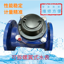 工厂货源LXLC可拆螺翼式水表 大口径法兰干式自来水工程机械水表