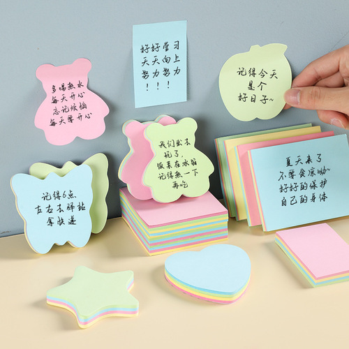 Sticky Notes for Elementary Students, Love-themed Label Stickers, Cute Cartoon Message Adhesive Labels