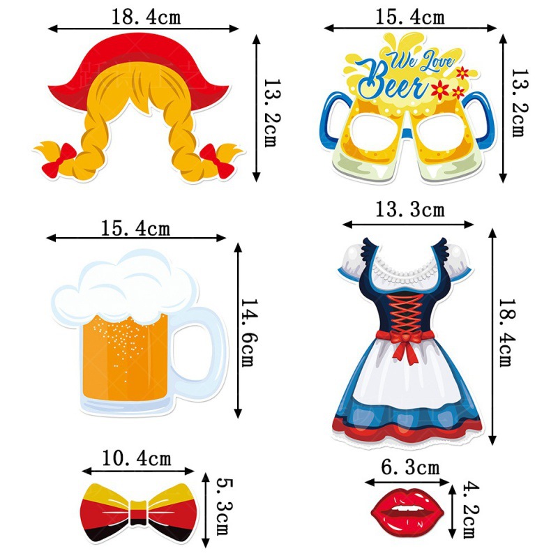 Suministro directo de fábrica de accesorios fotográficos de decoración de Oktoberfest accesorios fotográficos divertidos de Oktoberfest decoración de gafas de papel