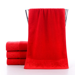 Wedding towels thickened pure cotton wedding towels with happy words, festive gift towels, big red filial piety towels without words