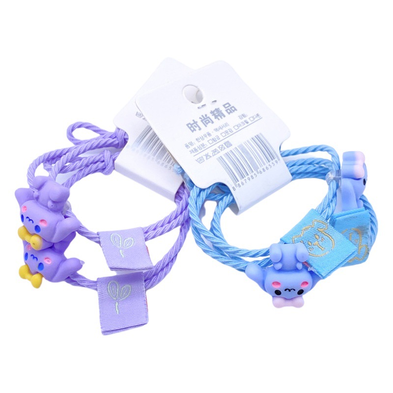 2022 estilo coreano nueva Etiqueta de tela de dibujos animados para niños banda para el cabello banda de goma para el cabello de las mujeres dos yuanes tienda accesorios para el cabello accesorios para la cabeza