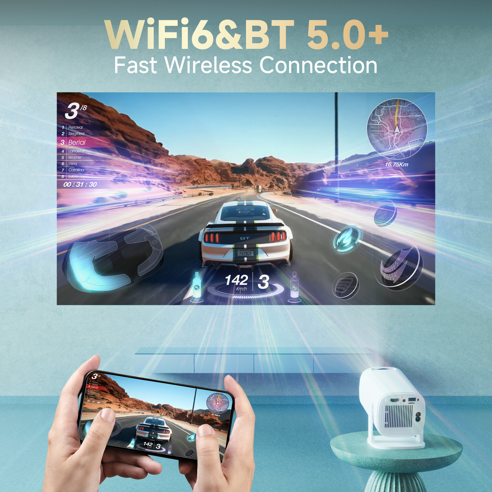 Dış Ticaret Projektörü P30PLUS Coolopen Sürümü Küçük Mini Ultra HD Taşınabilir Akıllı Ev Yayın Projektörü