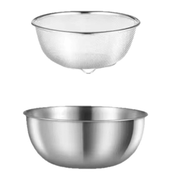 Cocina doméstica multifuncional cuenca de drenaje de acero inoxidable 304 lavabo de verduras cesta de drenaje de dos piezas redonda de frutas gran cesta de red