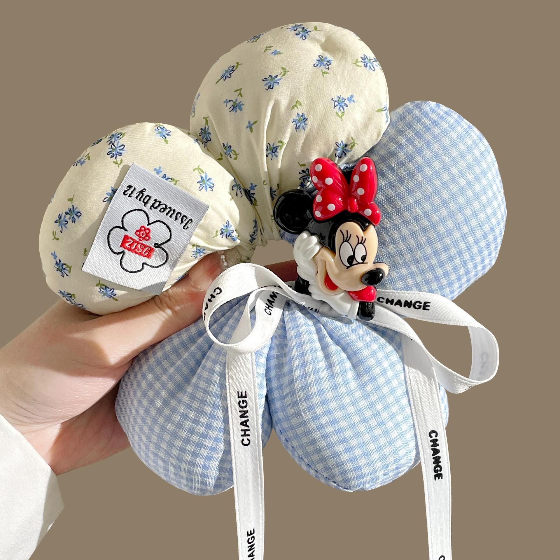 Mickey culo, lunares, flores, círculos para el cabello del intestino grueso, linda cabeza de bola, cabello de placa de dibujos animados, tocado de sentido avanzado, cuerda para la cabeza de felpa