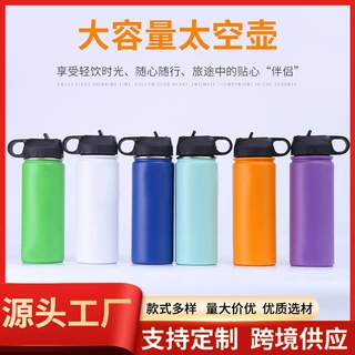 加工定制运动水壶单色太空壶手提吸管盖不锈钢便携随身保温杯