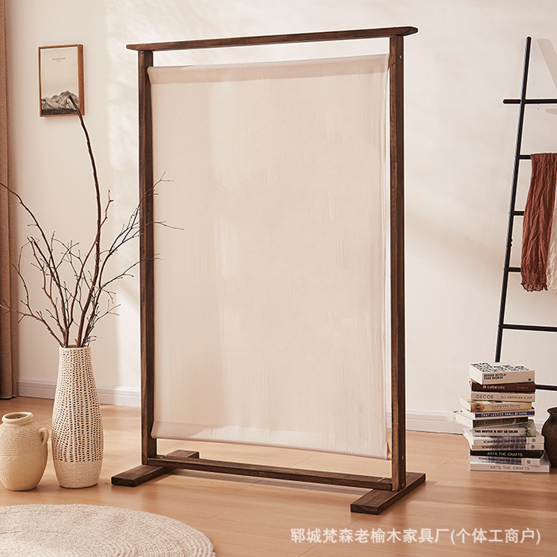 Old Elm Solid Wood Retro Screen Frame B&B Hotel Can Be Customized in Batches for Home Bedroom Solid Wood Partitions