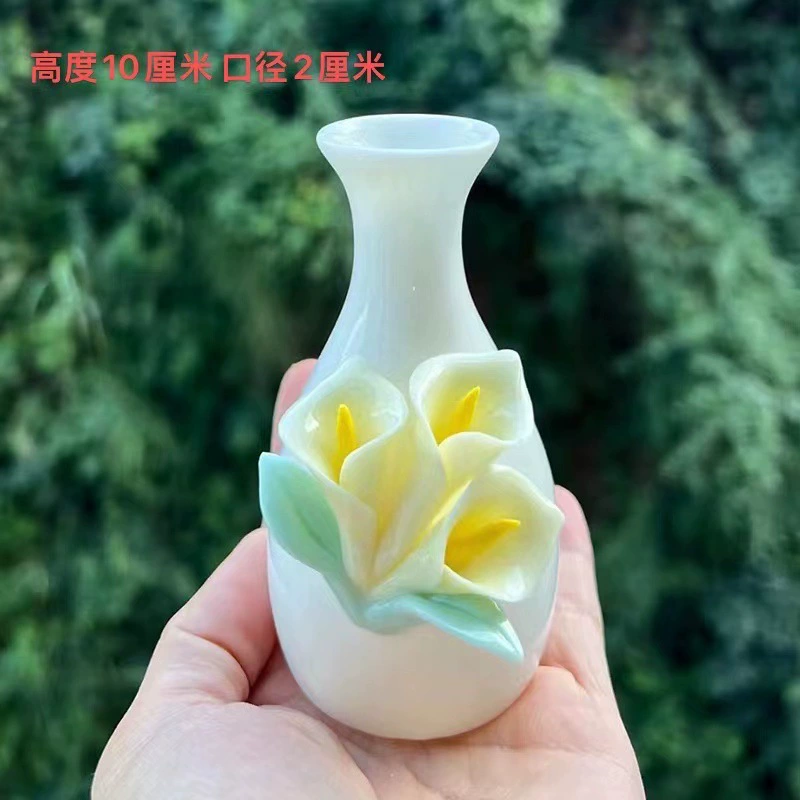 Handmade mini vase flower bottle flower ceramic ornaments dry flower inserting water -breed living room study frame desktop decoration